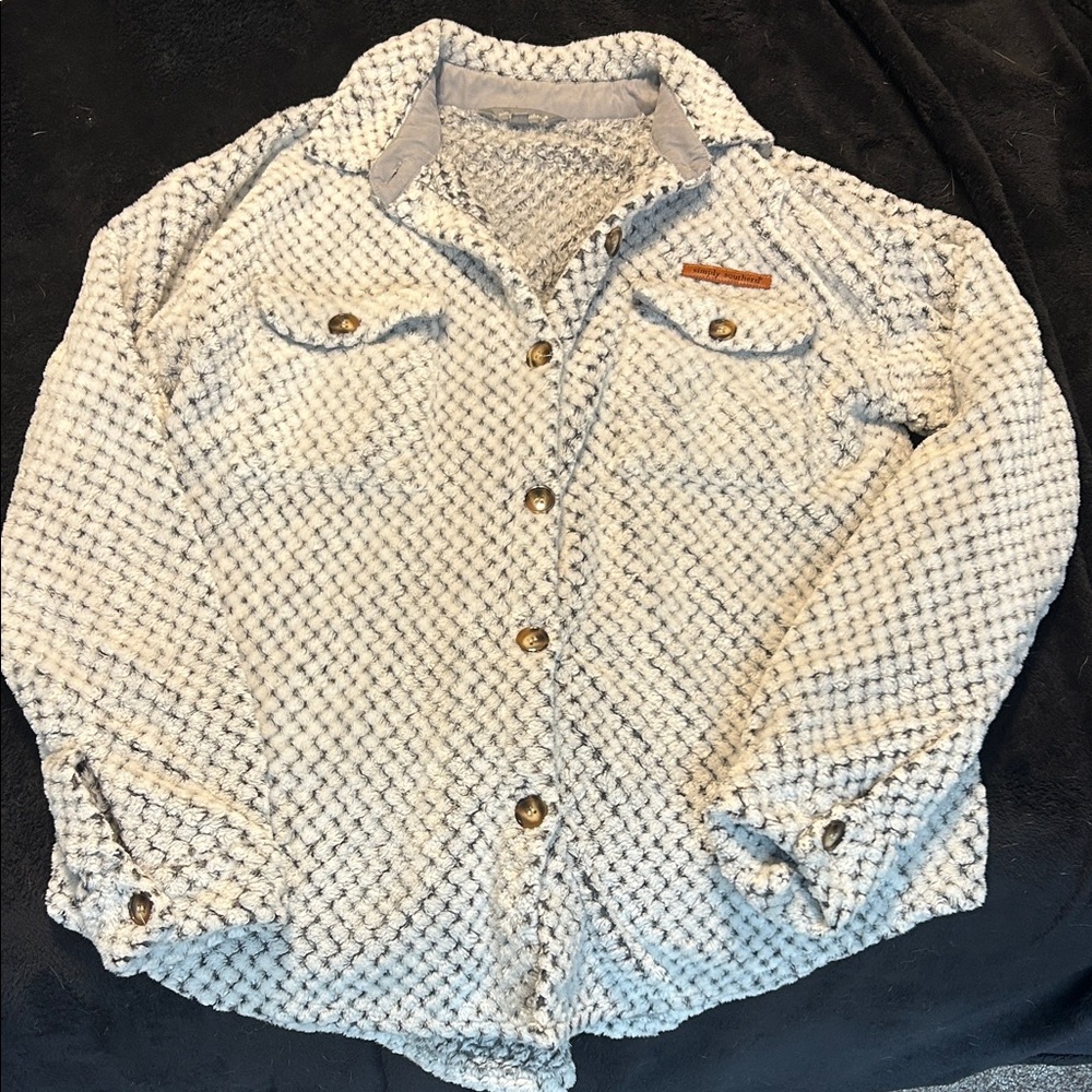 Simply Southern women’s Jacket in Cream and Gray